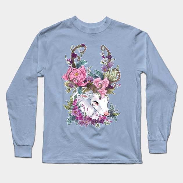 Floral deer Long Sleeve T-Shirt by KaceyMeg